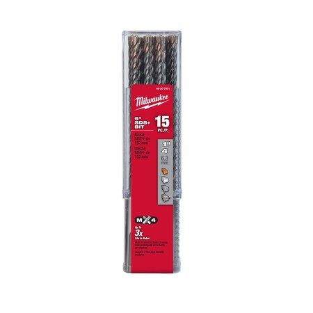 Milwaukee Tool 4-Cutter SDS-Plus Rotary Hammer-Drill Bit 1/4 in. x 4 in. x 6 in. 48-20-7931